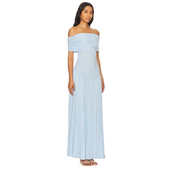 LIONESS Field Of Dreams Dress in Light Blue Small New Womens Long Maxi Gown - Picture 3 of 16